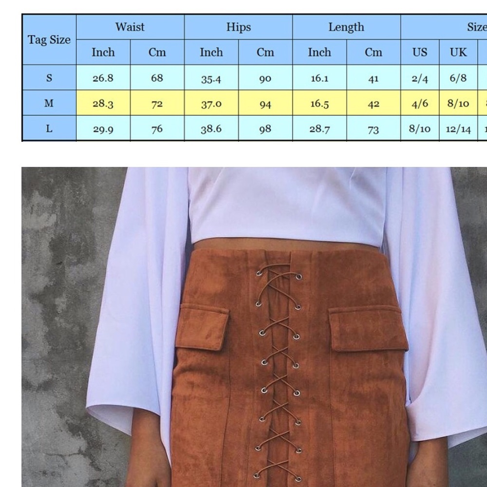 BLACK FAUX SUEDE LACE UP SKIRT★ Last One!! - Picture 7 of 7